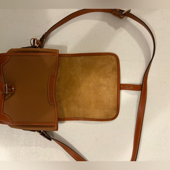 Dooney & Bourke Pebbled Leather Crossbody Saddle Bag Brown Vintage WellMade - Picture 5 of 11